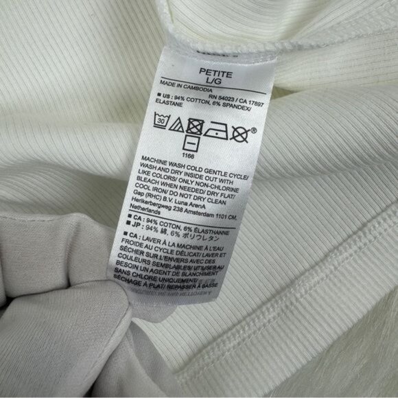 Women's Banana Republic Off The Shoulder Ribbed Top Blouse White Size LP - Picture 7 of 7